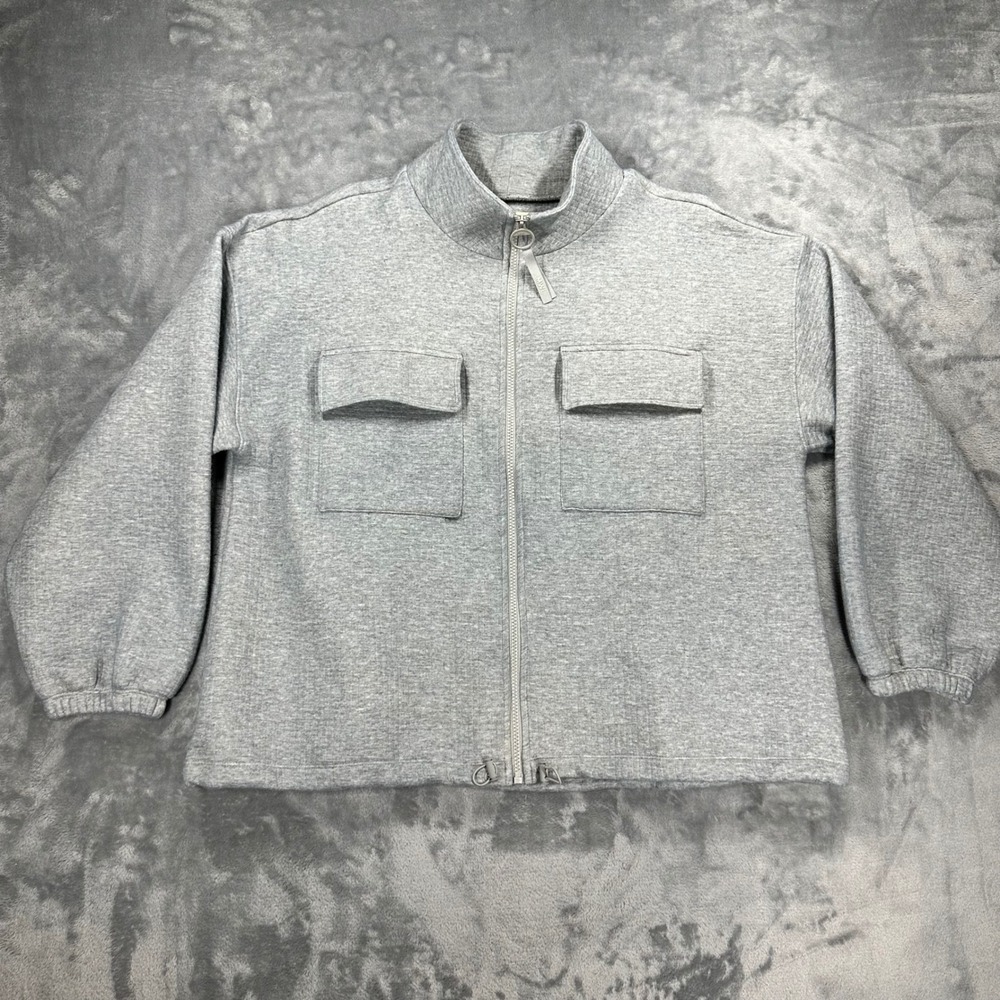 Madewell MWL Airyterry Utility Zip Jacket Heather Grey XL ND893